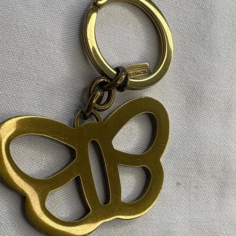 Coach Gold-Tone Butterfly Keychain Key Ring - Picture 4 of 7